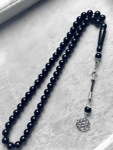 1条45颗10毫米穆斯林念珠手链，男女通用，适合节日佩戴，奢华时尚 - 彩色 - 查看 5