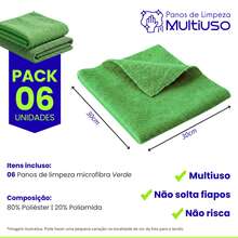 Microfiber Kitchen Cleaning Cloth Kit, Terry Cloth, High Absorption, Magic Cloth - 6 Units - Green - View 4