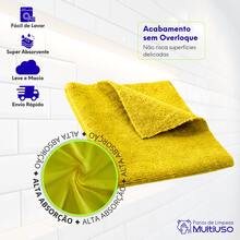 Microfiber Kitchen Cleaning Cloth Kit, Terry Cloth, High Absorption, Magic Cloth - 6 Units - Amarillo - Gris - Ver 3