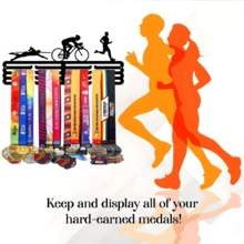 1件装铁人三项奖牌展示架 - 创意金属墙饰，运动奖牌架，运动员和运动爱好者的完美礼物，适合作为节日礼物，也适合摆放在客厅、卧室、办公室等家居场所。 - 黑色 - 查看 6