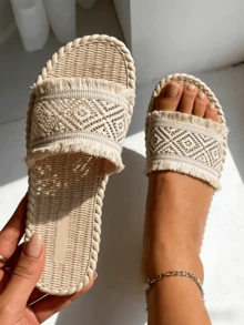 女士凉鞋，金色拖鞋，女士夏季凉鞋，女士休闲耐磨防滑室内休闲多功能沙滩日常穿着穆勒凉鞋，女士沙滩拖鞋，女士夏季凉鞋，金色女士拖鞋 - 金色 - 查看 6
