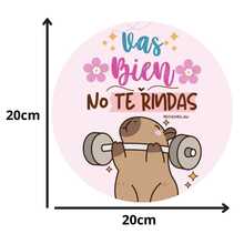 Tapete Para mouse pad En Escritorio Sublimado Con Diseño De Capibara Frase Positiva - Redondo - Ver 2