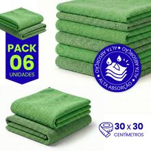 Microfiber Kitchen Cleaning Cloth Kit, Terry Cloth, High Absorption, Magic Cloth - 6 Units - Green - View 5