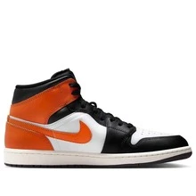 Nike Air Jordan 1 Mid Men's Patent SE 'Black Gold Jordans For Men852542-007 | Mid-Top Streetwear, Statement Sneaker - 亮橙色 - 查看 3
