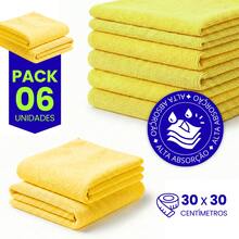 Microfiber Kitchen Cleaning Cloth Kit, Terry Cloth, High Absorption, Magic Cloth - 6 Units - Yellow - View 5