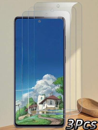 3pcs Screen Protector Tempered Glass Film, Compatible With A1/A12/A3/A91/A54/A7X/A74/A5S, V21/V20/V23E/V25 And More Models, Phone Screen Protector/Tempered Glass/Phone Accessories/Screen Protector