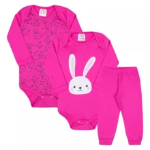Kit 12 peças Manga Longa Inverno Bebês - Rosa Bebê - Visão 4