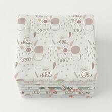 Pacote/kit 10 Panos De Boca Luxo Estampada 35x35cm Comum Sem Bainha 100% Algodão Tecido Duplo - Enxoval Maternidade Recém Nascido Babete Neutro Unissex - Neutro - Visão 2