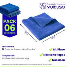 Microfiber Kitchen Cleaning Cloth Kit, Terry Cloth, High Absorption, Magic Cloth - 6 Units - Blue - View 4