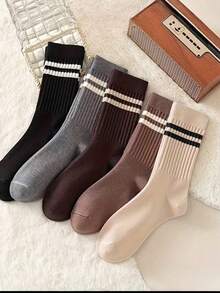 6 đôi tất nữ sọc đen trắng, tất nén dành cho nữ, tất thoáng khí dài đến bắp chân (dành cho cả nam và nữ) - Thích hợp cho mọi mùa, sử dụng hàng ngày, ngoài trời, thường ngày và thể thao. - Đen và trắng - Xem 20