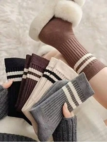 6 đôi tất nữ sọc đen trắng, tất nén dành cho nữ, tất thoáng khí dài đến bắp chân (dành cho cả nam và nữ) - Thích hợp cho mọi mùa, sử dụng hàng ngày, ngoài trời, thường ngày và thể thao. - Đen và trắng - Xem 11