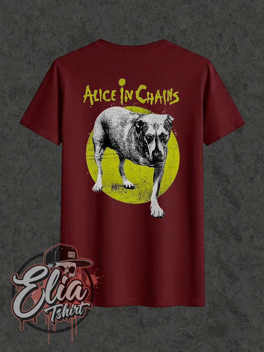 Comfortable Basic T-Shirt For Everyday Wear - Alice In Chains Music - Famous International And National Singer - Urban Culture - Rock, Metal, Rock N Roll - Famous Band - Singer - Shirt - Blouse - Unisex - Men's And Women's - 100% Cotton - Top Premium Streetwear - New Release - Immediate Shipping - Various Colors!! Plus Size - 紫紅色 - 查看 1