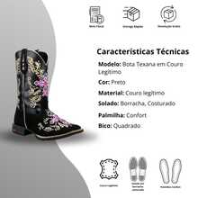 Women's Country Style Mid-Calf Embroidered Cowboy Boots For Riding And Rodeo Events - Black - View 2