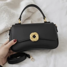 Elegant Structured Medium Luxury Women's Handbag With Removable Crossbody Strap And Short Fixed Hand Strap - 黑色 - 查看 9