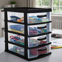 Jaguar Utilidades Large Plastic Desk Organizer With 4 Drawers - 黑2 - 查看 1