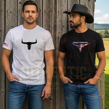 Texas Country And Bull Men's Country T-Shirt Set - Original Comfortable Cotton - Xanh lá cây và đỏ tía - Xem 2
