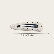 4 chiếc kẹp tóc da chấm bi đen trắng thời trang, tối giản, thanh lịch, đa năng, phù hợp cho tóc mái, kẹp tóc hai bên, dùng hàng ngày và làm quà tặng. - Nhiều màu - Xem 4