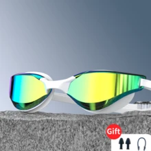 高清透明电镀防雾泳镜，专业训练及比赛泳镜，防水防雾，视野清晰 - 防水防霧泳鏡+鼻夾耳塞 - 查看 1