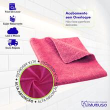Microfiber Kitchen Cleaning Cloth Kit, Terry Cloth, High Absorption, Magic Cloth - 6 Units - 粉紅色-灰色 - 查看 3