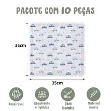 Pack/Kit Of 10 Luxury Printed Baby Bibs 35x35cm Plain, Unhemmed, 100% Cotton, Double Layer Fabric - Newborn Maternity Layette, Blue Boy's Bib - 男性 - 查看 3