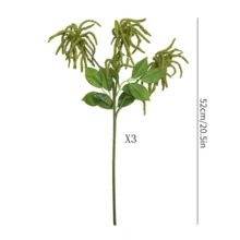 1/2/3个装，52厘米仿真紫藤果实，配桉树叶，适用于墙面、客厅、卧室、婚礼、派对装饰、桌面摆件、家居、桌面、厨房、婚礼、餐桌、中心装饰品、办公室、花园、户外、房屋、庭院装饰，四季皆宜。 - 綠色 - 查看 10