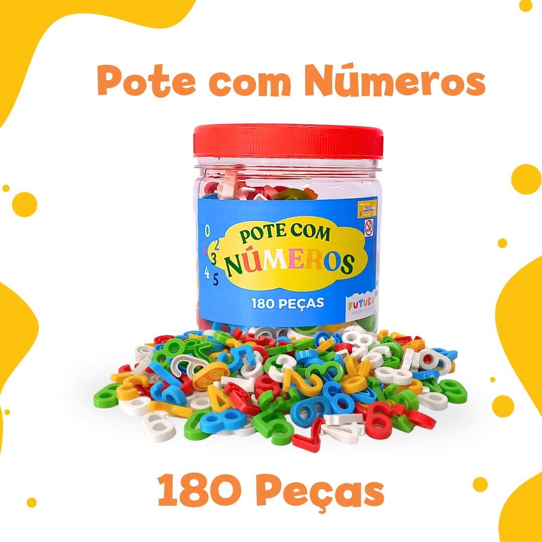 Educational Mobile Alphabet Letters And Numbers Alphanumeric Bag 1000 Pieces - Tarro con números 180 uds - Ver 1