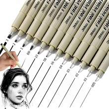 Kit Of 12 Micron Fineliner Pens, Manga Markers, Needle-Point Pens For Artistic Hand Drawing, Professional Brush Lettering - Etui med 12 pennor - Visa 2