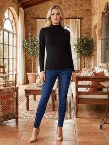 Set 2 Blusas Mujer Manga Larga Interior Térmico Invierno Dama - NEGRO Y NEGRO - Ver 6