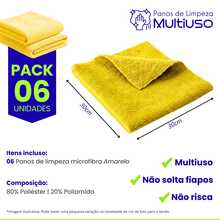 Microfiber Kitchen Cleaning Cloth Kit, Terry Cloth, High Absorption, Magic Cloth - 6 Units - Yellow - View 4