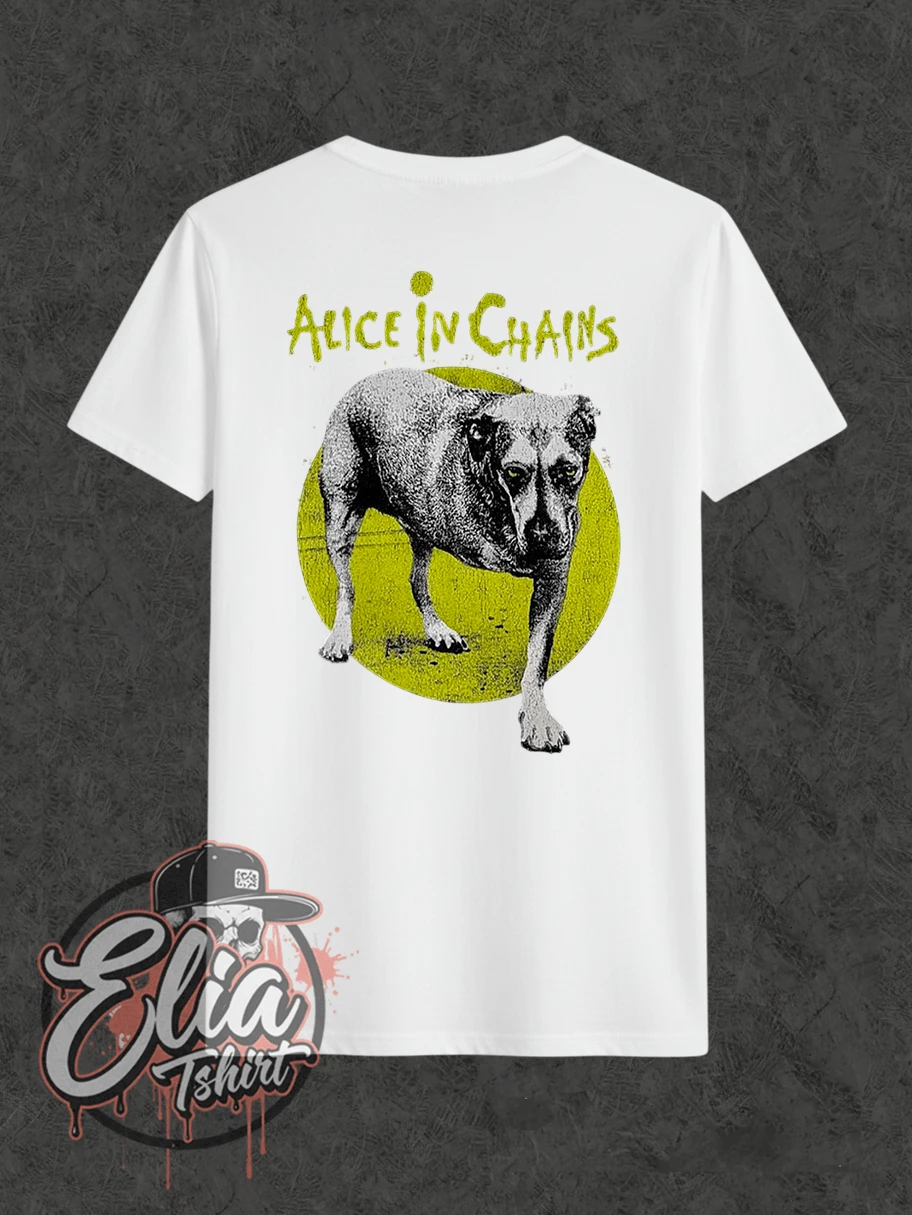 Comfortable Basic T-Shirt For Everyday Wear - Alice In Chains Music - Famous International And National Singer - Urban Culture - Rock, Metal, Rock N Roll - Famous Band - Singer - Shirt - Blouse - Unisex - Men's And Women's - 100% Cotton - Top Premium Streetwear - New Release - Immediate Shipping - Various Colors!! Plus Size - 白色 - 查看 1
