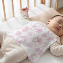 Pack/Kit Of 10 Luxury Printed Baby Bibs 35x35cm Plain, Unhemmed, 100% Cotton, Double Layer Fabric - Newborn Maternity Layette, Pink Baby Bib For Girls - 女性化 - 查看 4