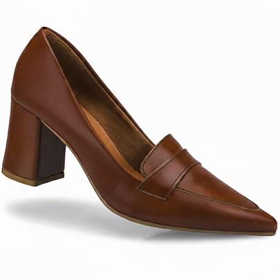 Loris Shoes Oficial Scarpin Feminino Salto Alto Grosso Bico Fino Sapato Noiva Moda Confortável 3041