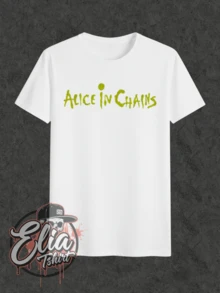 Comfortable Basic T-Shirt For Everyday Wear - Alice In Chains Music - Famous International And National Singer - Urban Culture - Rock, Metal, Rock N Roll - Famous Band - Singer - Shirt - Blouse - Unisex - Men's And Women's - 100% Cotton - Top Premium Streetwear - New Release - Immediate Shipping - Various Colors!! Plus Size - 白色 - 查看 2