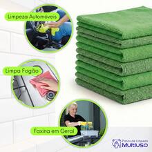 Microfiber Kitchen Cleaning Cloth Kit, Terry Cloth, High Absorption, Magic Cloth - 6 Units - Green - View 2