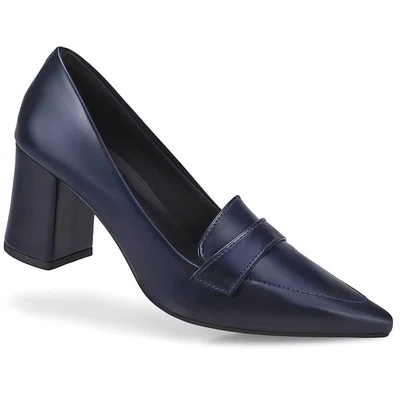 Loris Shoes Oficial Scarpin Feminino Salto Alto Grosso Bico Fino Sapato Noiva Moda Confortável 3041