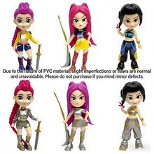 Set de 6 cajas ciegas con figuras de dibujos animados de las integrantes del grupo femenino de K-pop "Devil Girls" (Mila, Rumi), juguetes y decoraciones de moda, regalo ideal para fans jóvenes de K-pop y coleccionistas - Multicolor - Ver 7