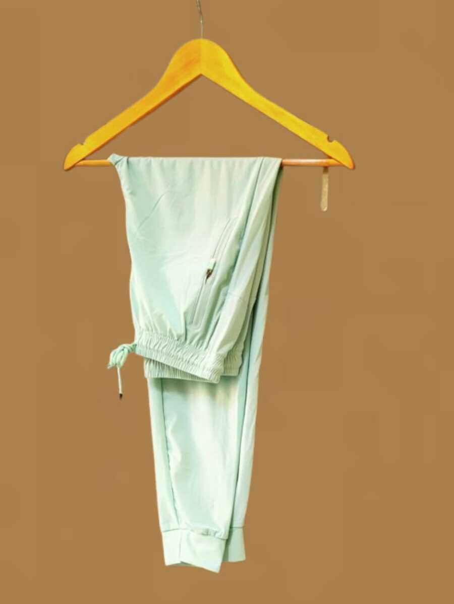 Women's Polyester Tie-Front Pants - Lime Green - View 1