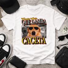 Every Dog That Licks Its Own  T-Shirt Meme Printed T-Shirt Streewear Unisex 100% Cotton - 白色 - 查看 1