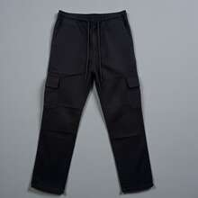 MEN'S CARGO STREET PANTS DARK KHAKI Cargo Twill With Elastics - màu đen - Xem 3