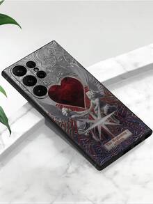 1个经典红色爱心天使丘比特防摔防滑手机壳，兼容三星Galaxy A04e/A05s/A13/A14/A15/A34/A35/A50/A52/A53/A54/S21/S22/S23/S24/S25/S25 Ultra，国际版，非国内版 - 黑色 - 查看 5