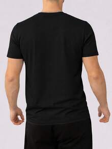 T-Shirt With Brazil Print, 100% Cotton, Casual, Comfortable, Supporting The Brazilian National Team, World Cup Hexa + Free Brazilian Flag - 黑色 - 查看 4