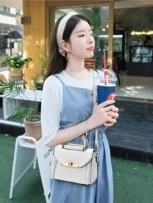 Women's Popular Shoulder Bag, Ladies New Elegant Crossbody Bag Sling Bag, Versatile Simple Small Square Bag Gift Bag,Popular Messenger Bag Women's New Single Shoulder Messenger Bag(Green) - Multicolor - View 10