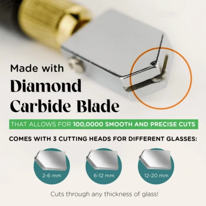 5 Piezas Juego de Cortador de Vidrio, Cabezal de Corte Profesional de 2mm-20mm, Herramienta de Corte de Vidrio, Estilo Lápiz con Punta de Carburo de Alimentación de Aceite para Herramienta de Corte de Vidrio/Azulejos/Espejo/Mosaico