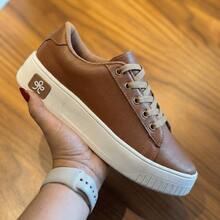 Women's Casual Minimalist Soft Sneakers For Outings And Urban Looks - Stylish Casual Lace-Up Party - 布朗 520 - 查看 2