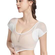 S/M/L/XL 吸湿排汗吊带背心，腋下配有可水洗吸汗垫，透气防汗内衬，女士适用，适用于腋下和肩部，速干，适合旅行、运动、户外活动和夏季穿着。 - 網紗包胸 - 查看 5