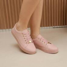Women's Casual Sneakers, Fashionable, Comfortable, Lightweight, Plus Size - Nude/Nude - View 2