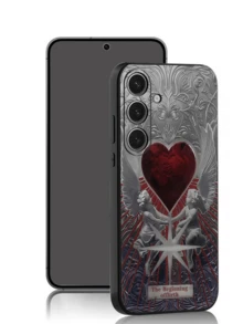 1个经典红色爱心天使丘比特防摔防滑手机壳，兼容三星Galaxy A04e/A05s/A13/A14/A15/A34/A35/A50/A52/A53/A54/S21/S22/S23/S24/S25/S25 Ultra，国际版，非国内版 - 黑色 - 查看 3