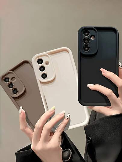 3 件套奢华纯色防摔手机壳，带摄像头保护，适用于 Apple 17/16/15 和 Galaxy S24/S23/S22/S21 Ultra | 磨砂保护