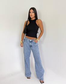 Virginia Ribbed Racerback Tank Top, Perfect Finish, Fashion Influencer Style, Everyday Wear, Blogger Style, Summer - màu đen - Xem 3