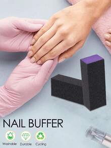 20pcs Nail Buffer Block, Medium/Fine Grit 100/180 Finishing Buffers For Acrylic Nails Gel Polish Nails, 3 Way Professional Pedicure Manicure Buffer Kits - Multicolor - View 6